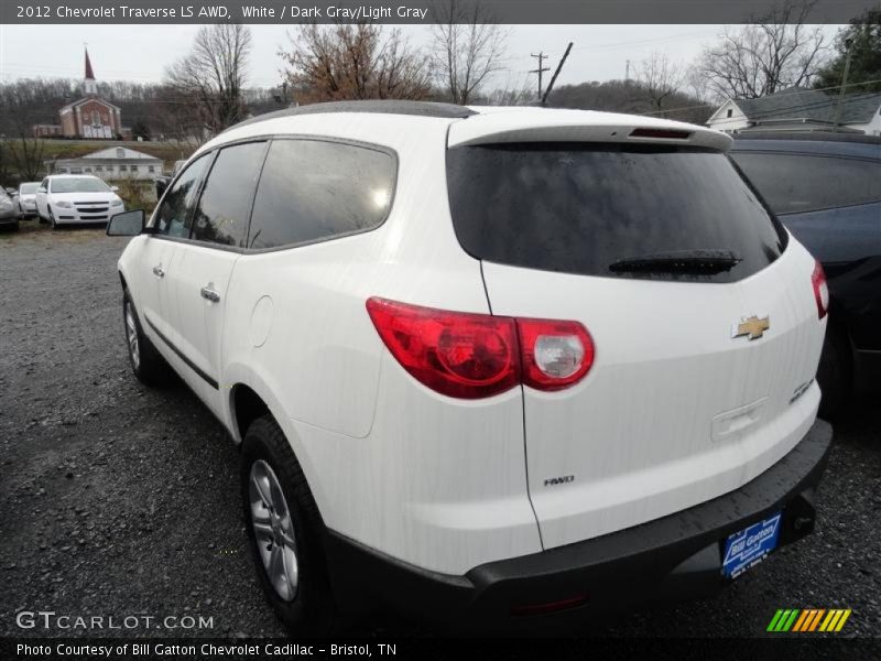 White / Dark Gray/Light Gray 2012 Chevrolet Traverse LS AWD