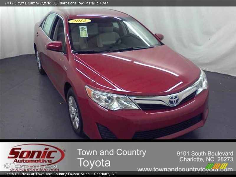 Barcelona Red Metallic / Ash 2012 Toyota Camry Hybrid LE