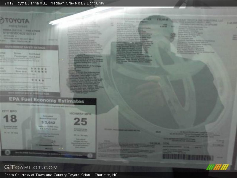 Predawn Gray Mica / Light Gray 2012 Toyota Sienna XLE