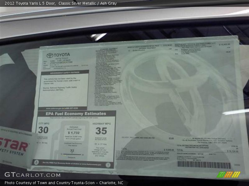 Classic Silver Metallic / Ash Gray 2012 Toyota Yaris L 5 Door