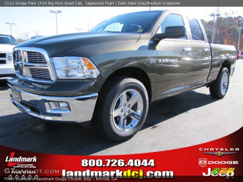 Sagebrush Pearl / Dark Slate Gray/Medium Graystone 2012 Dodge Ram 1500 Big Horn Quad Cab