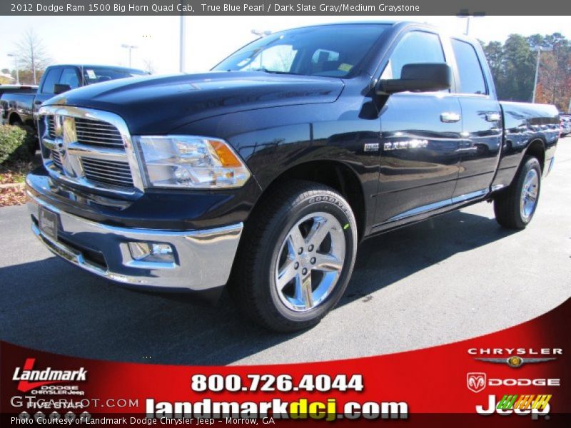 True Blue Pearl / Dark Slate Gray/Medium Graystone 2012 Dodge Ram 1500 Big Horn Quad Cab
