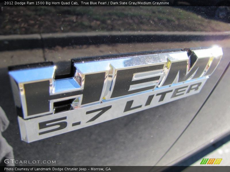 True Blue Pearl / Dark Slate Gray/Medium Graystone 2012 Dodge Ram 1500 Big Horn Quad Cab