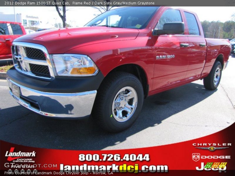 Flame Red / Dark Slate Gray/Medium Graystone 2012 Dodge Ram 1500 ST Quad Cab