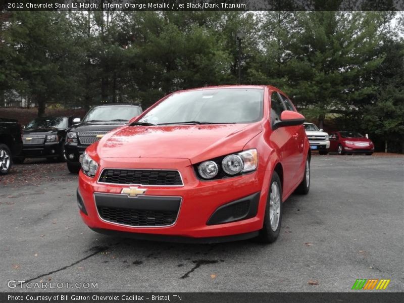 Inferno Orange Metallic / Jet Black/Dark Titanium 2012 Chevrolet Sonic LS Hatch