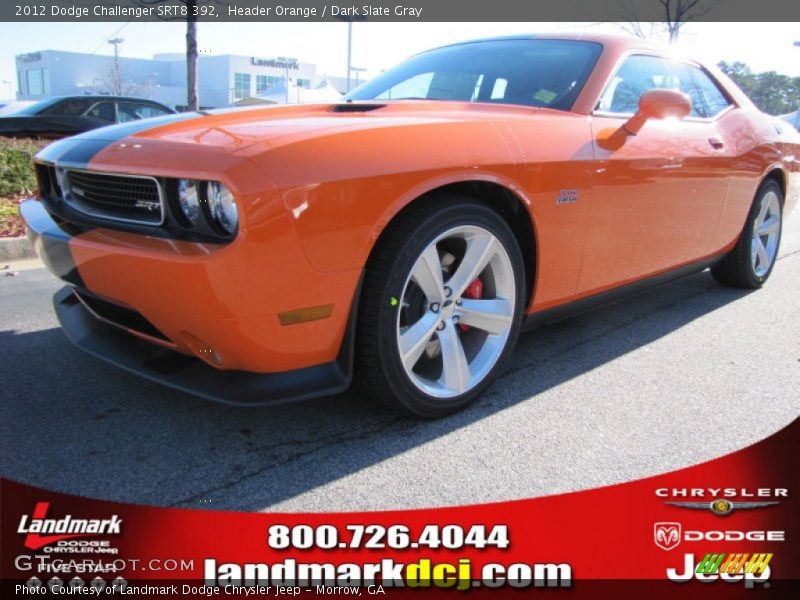 Header Orange / Dark Slate Gray 2012 Dodge Challenger SRT8 392