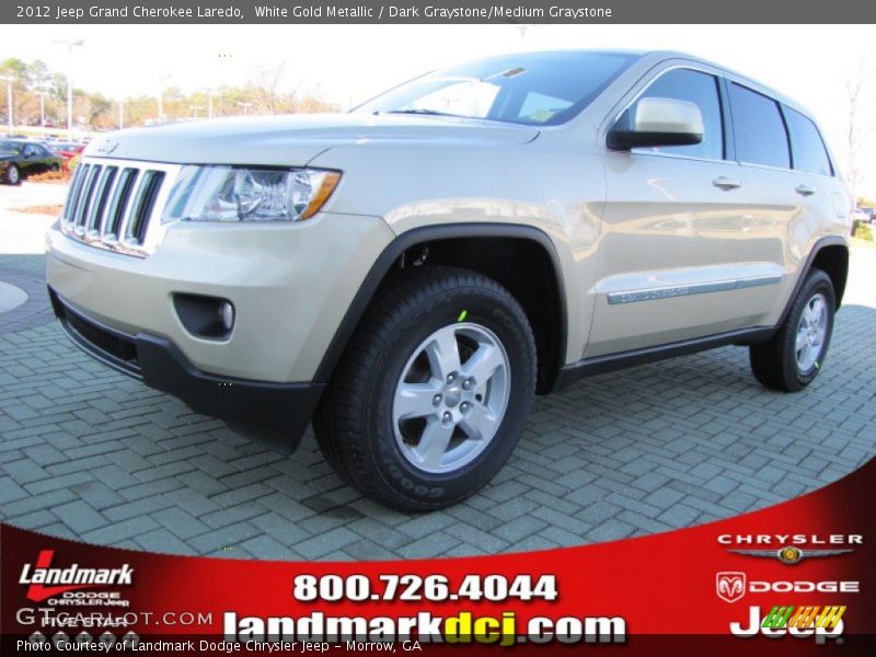 White Gold Metallic / Dark Graystone/Medium Graystone 2012 Jeep Grand Cherokee Laredo