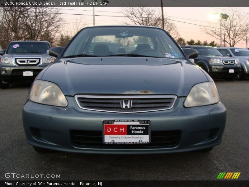 Iced Teal Pearl / Dark Gray 2000 Honda Civic LX Sedan