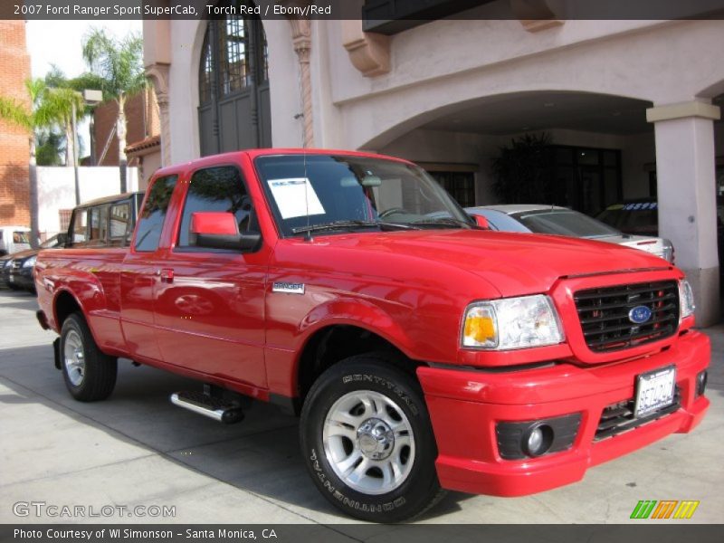 Torch Red / Ebony/Red 2007 Ford Ranger Sport SuperCab