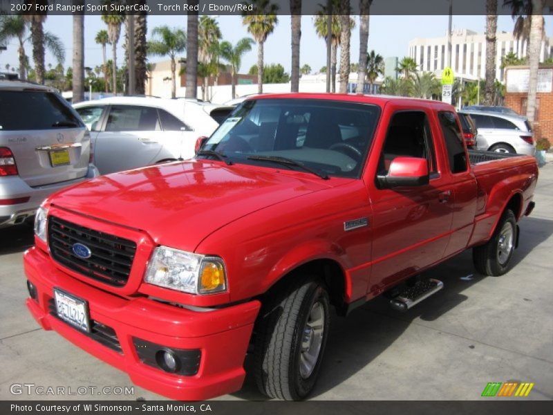 Torch Red / Ebony/Red 2007 Ford Ranger Sport SuperCab