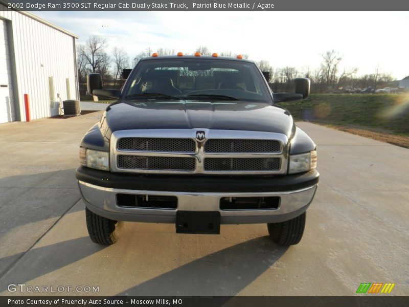 Patriot Blue Metallic / Agate 2002 Dodge Ram 3500 SLT Regular Cab Dually Stake Truck