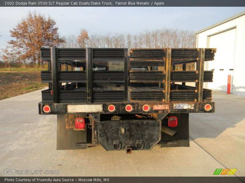 Patriot Blue Metallic / Agate 2002 Dodge Ram 3500 SLT Regular Cab Dually Stake Truck