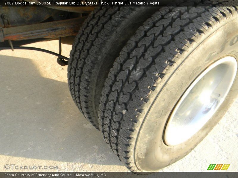 Patriot Blue Metallic / Agate 2002 Dodge Ram 3500 SLT Regular Cab Dually Stake Truck
