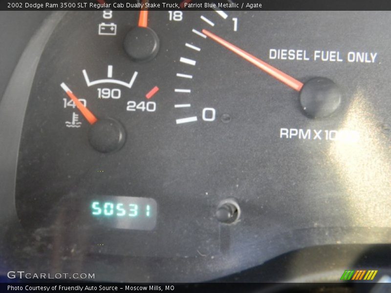 Patriot Blue Metallic / Agate 2002 Dodge Ram 3500 SLT Regular Cab Dually Stake Truck