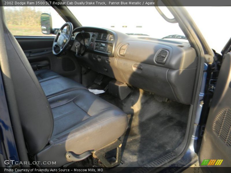 Patriot Blue Metallic / Agate 2002 Dodge Ram 3500 SLT Regular Cab Dually Stake Truck
