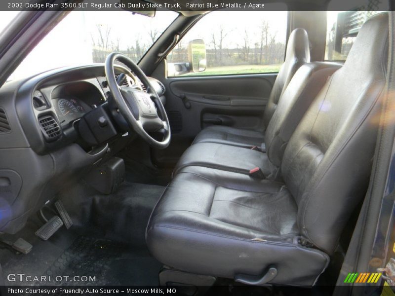 Patriot Blue Metallic / Agate 2002 Dodge Ram 3500 SLT Regular Cab Dually Stake Truck