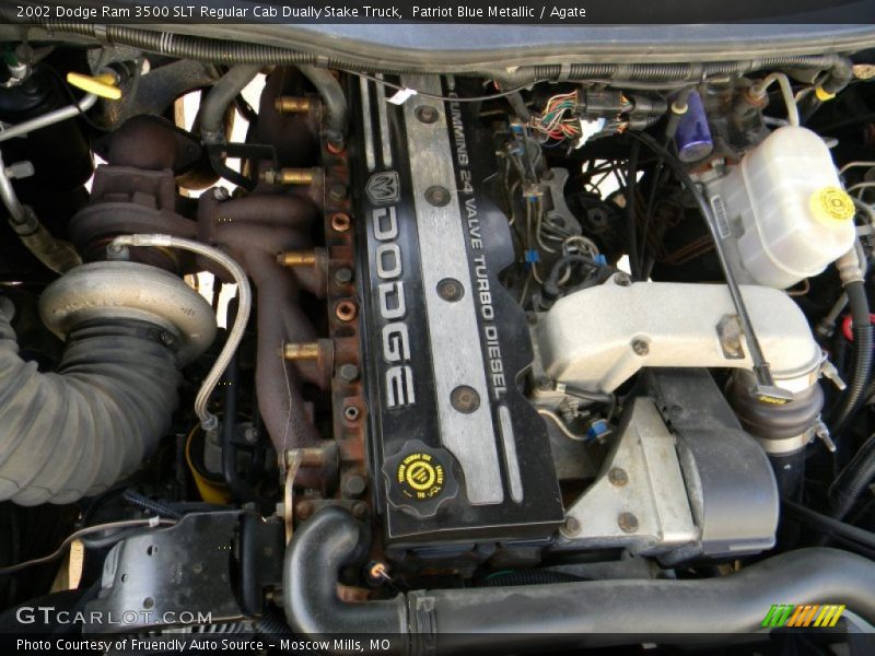 Patriot Blue Metallic / Agate 2002 Dodge Ram 3500 SLT Regular Cab Dually Stake Truck