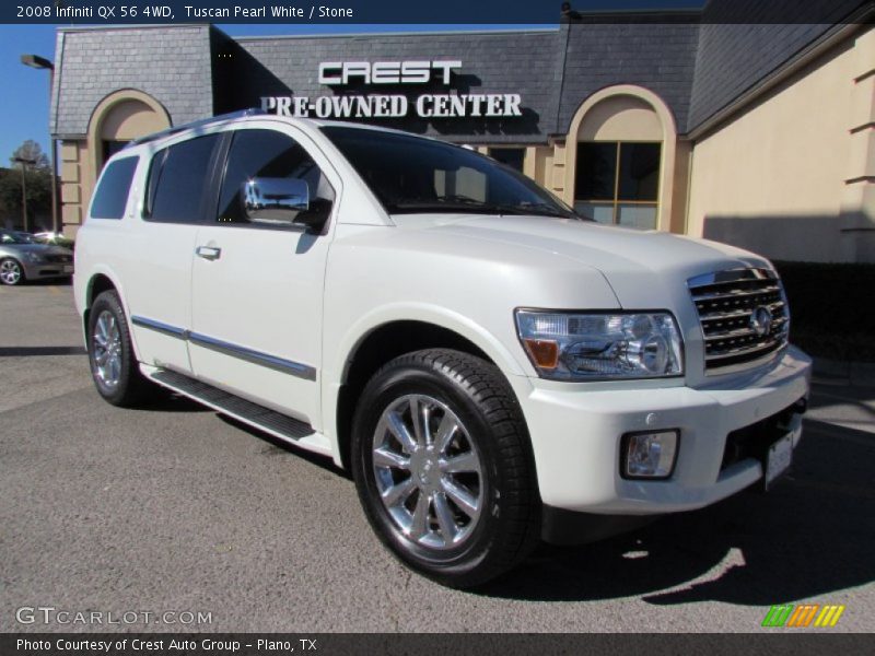 Tuscan Pearl White / Stone 2008 Infiniti QX 56 4WD