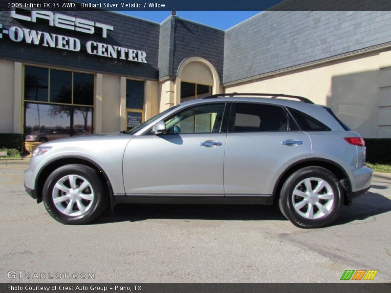 Brilliant Silver Metallic / Willow 2005 Infiniti FX 35 AWD