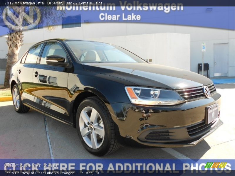 Black / Cornsilk Beige 2012 Volkswagen Jetta TDI Sedan