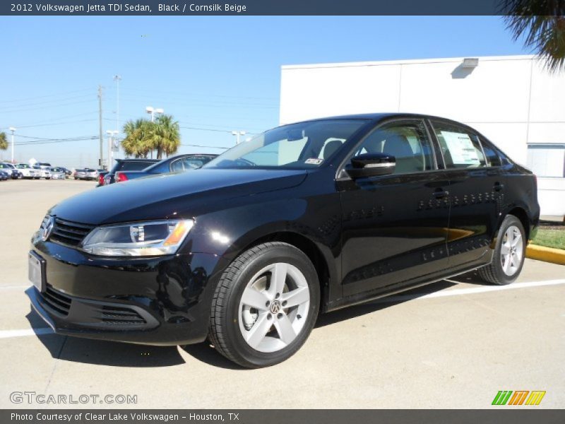 Black / Cornsilk Beige 2012 Volkswagen Jetta TDI Sedan