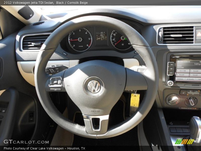Black / Cornsilk Beige 2012 Volkswagen Jetta TDI Sedan