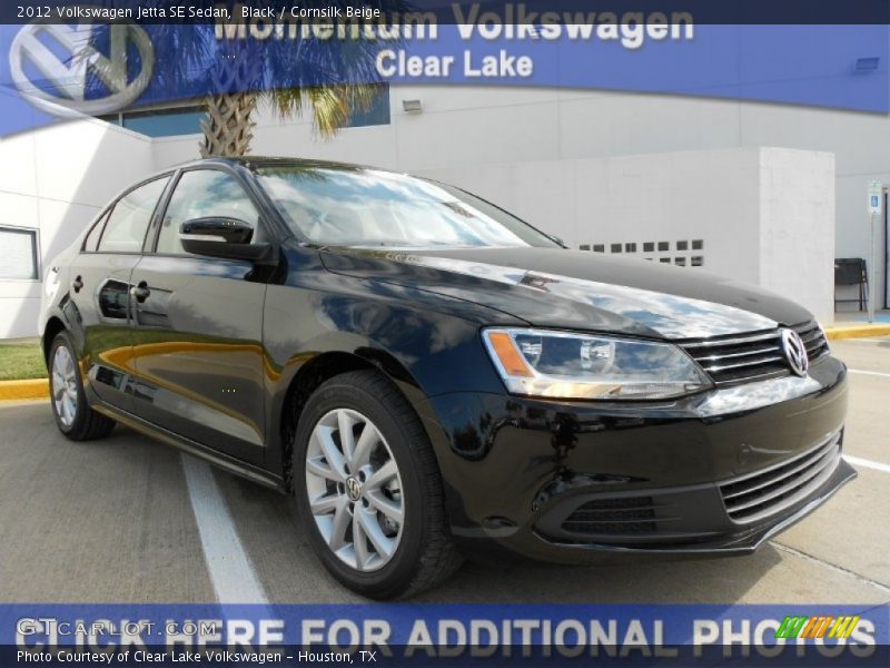 Black / Cornsilk Beige 2012 Volkswagen Jetta SE Sedan