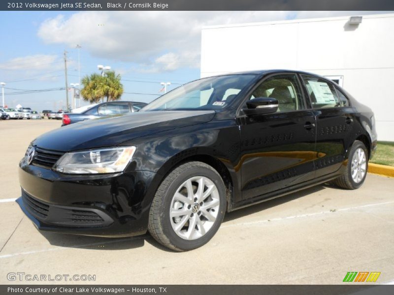 Black / Cornsilk Beige 2012 Volkswagen Jetta SE Sedan