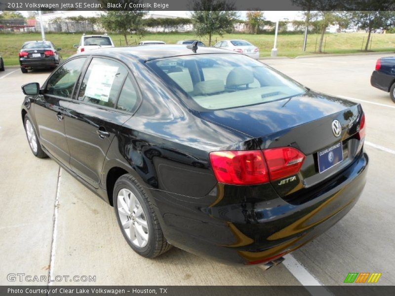 Black / Cornsilk Beige 2012 Volkswagen Jetta SE Sedan