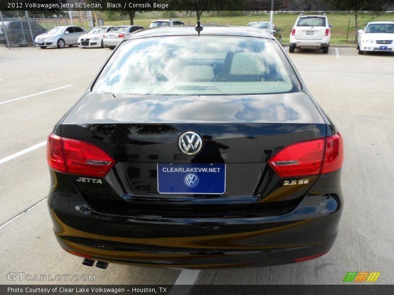 Black / Cornsilk Beige 2012 Volkswagen Jetta SE Sedan