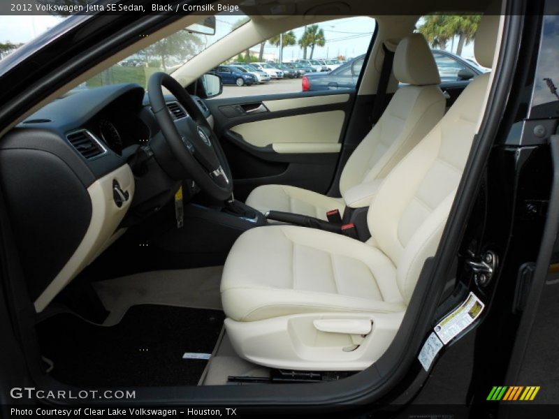 Black / Cornsilk Beige 2012 Volkswagen Jetta SE Sedan