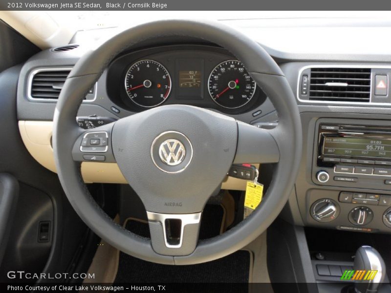 Black / Cornsilk Beige 2012 Volkswagen Jetta SE Sedan