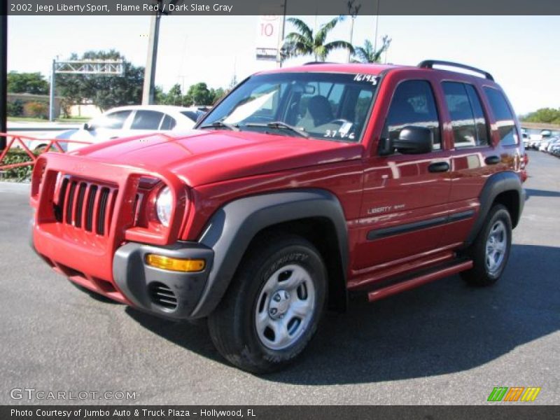 Flame Red / Dark Slate Gray 2002 Jeep Liberty Sport