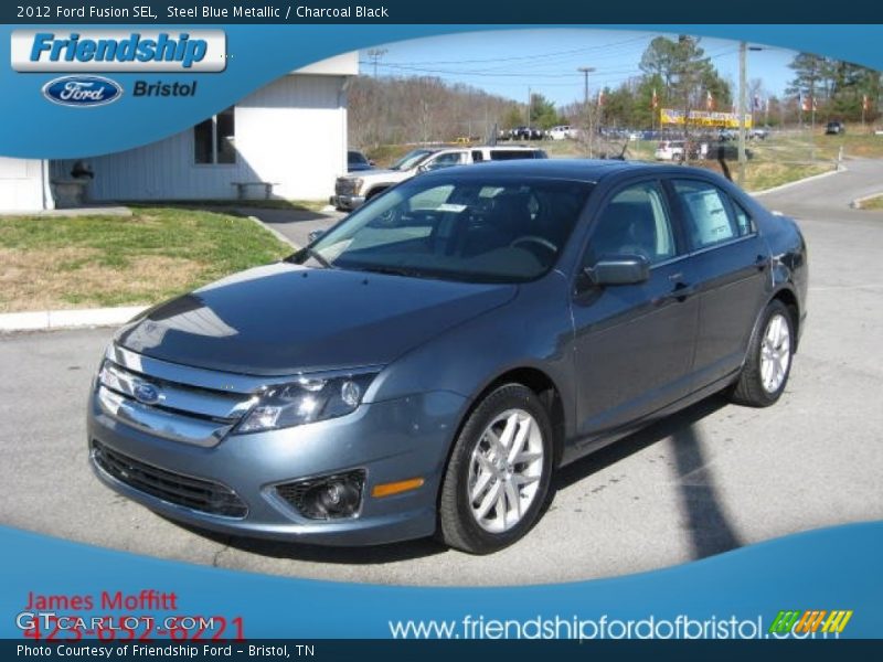 Steel Blue Metallic / Charcoal Black 2012 Ford Fusion SEL
