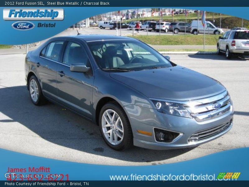 Steel Blue Metallic / Charcoal Black 2012 Ford Fusion SEL
