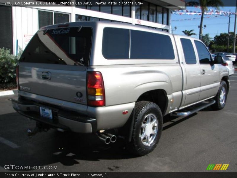 Pewter Metallic / Stone Gray 2003 GMC Sierra 1500 Denali Extended Cab AWD