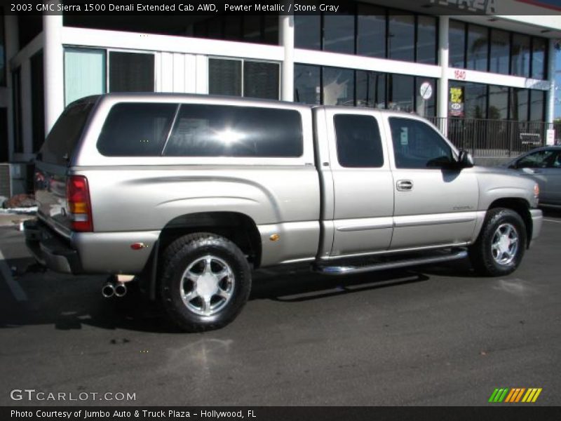 Pewter Metallic / Stone Gray 2003 GMC Sierra 1500 Denali Extended Cab AWD