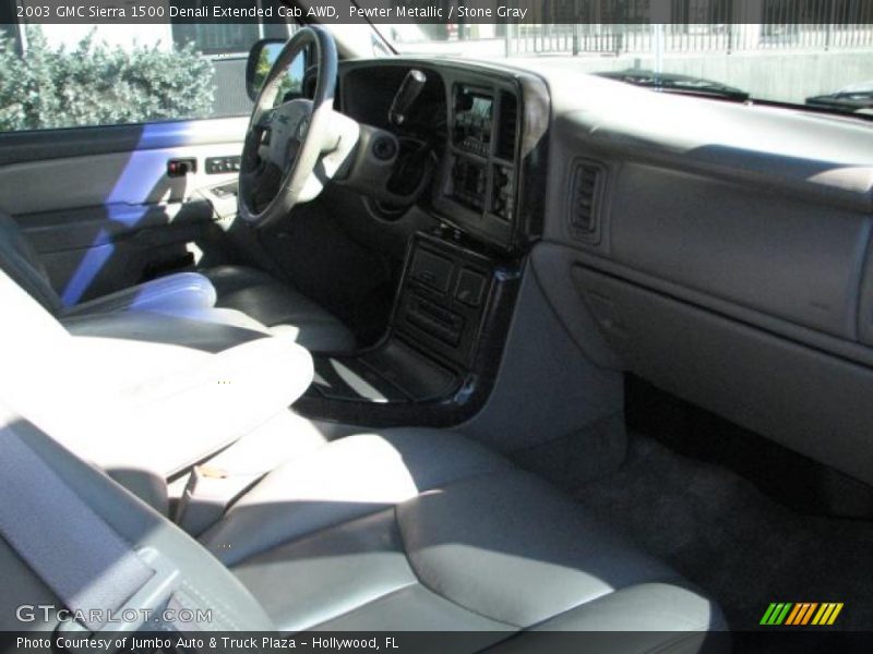 Pewter Metallic / Stone Gray 2003 GMC Sierra 1500 Denali Extended Cab AWD