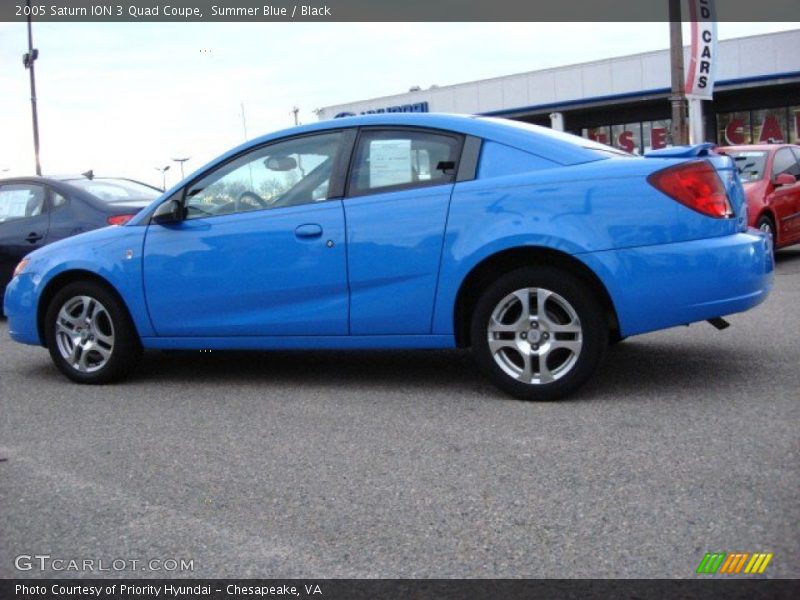 Summer Blue / Black 2005 Saturn ION 3 Quad Coupe