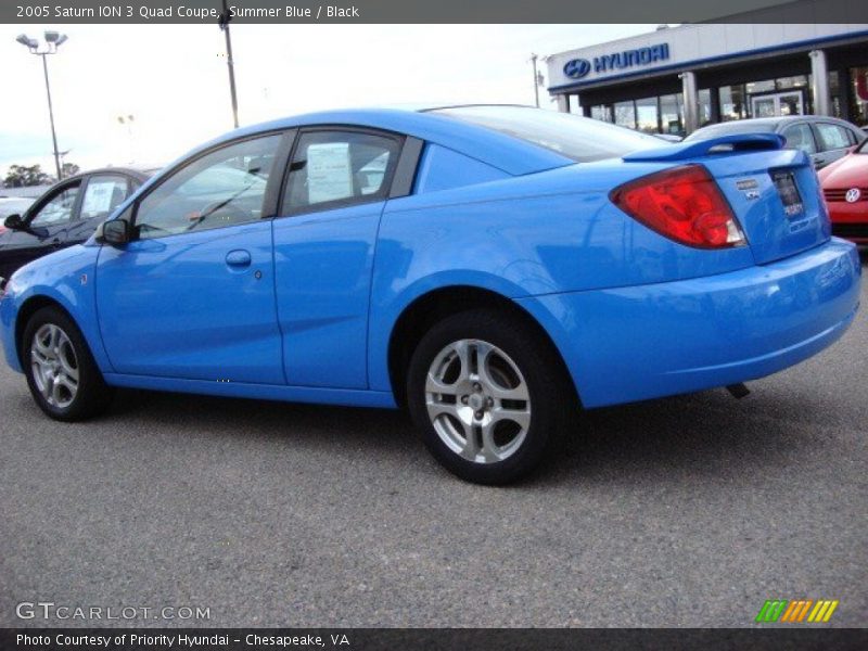 Summer Blue / Black 2005 Saturn ION 3 Quad Coupe