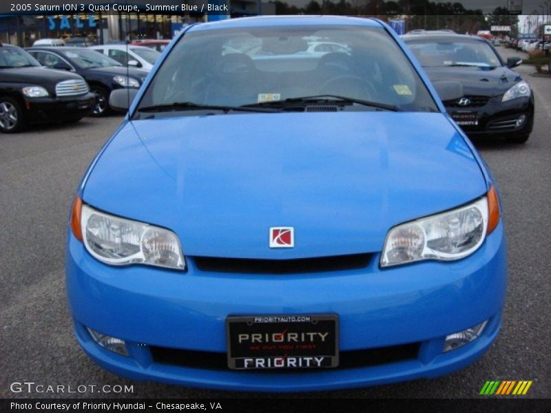 Summer Blue / Black 2005 Saturn ION 3 Quad Coupe
