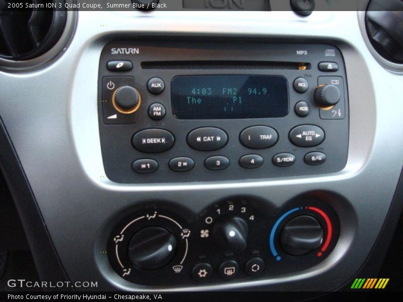 Summer Blue / Black 2005 Saturn ION 3 Quad Coupe