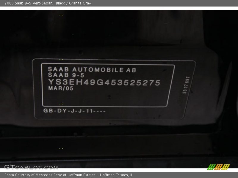 Black / Granite Gray 2005 Saab 9-5 Aero Sedan