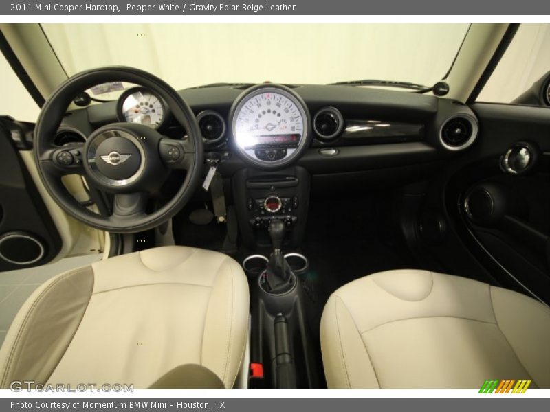 Pepper White / Gravity Polar Beige Leather 2011 Mini Cooper Hardtop