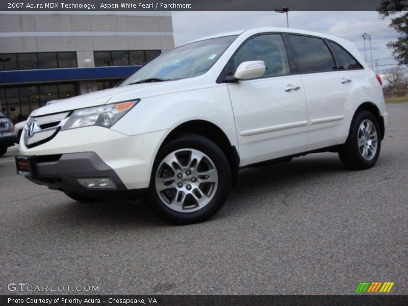 Aspen White Pearl / Parchment 2007 Acura MDX Technology