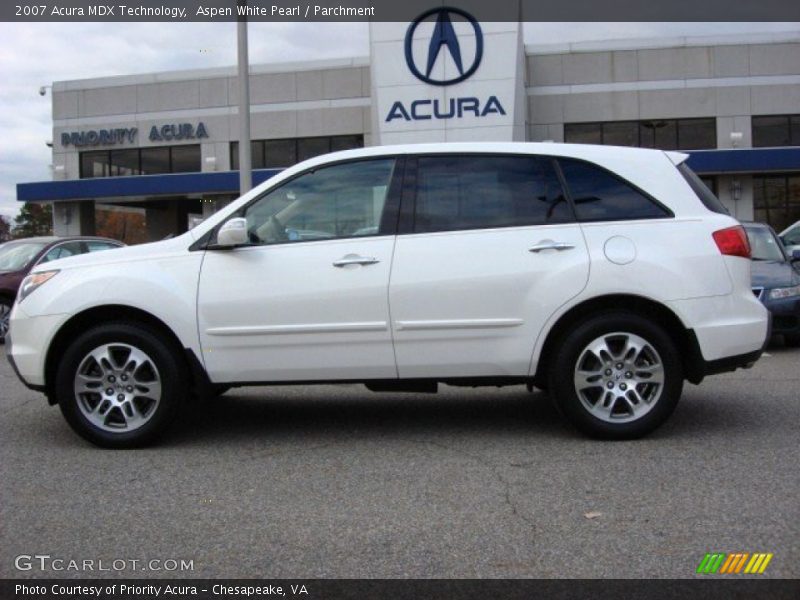 Aspen White Pearl / Parchment 2007 Acura MDX Technology