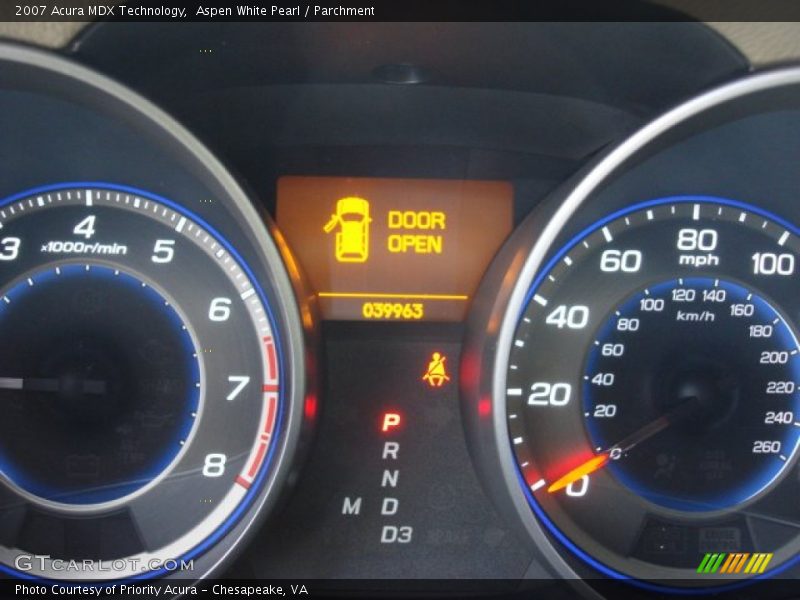 Aspen White Pearl / Parchment 2007 Acura MDX Technology