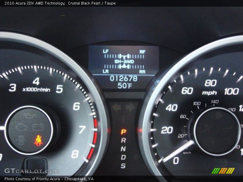 Crystal Black Pearl / Taupe 2010 Acura ZDX AWD Technology