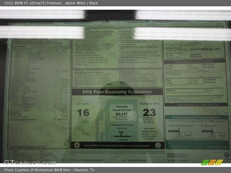Alpine White / Black 2012 BMW X5 xDrive35i Premium