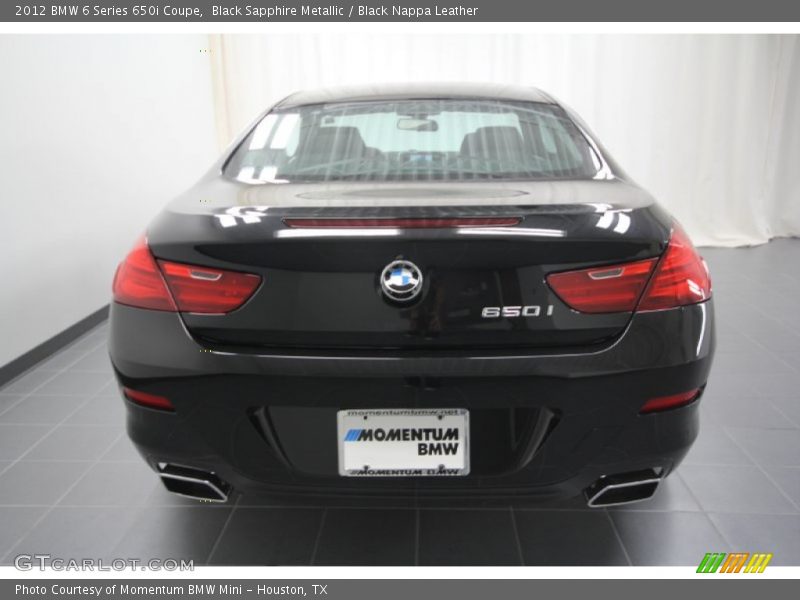 Black Sapphire Metallic / Black Nappa Leather 2012 BMW 6 Series 650i Coupe